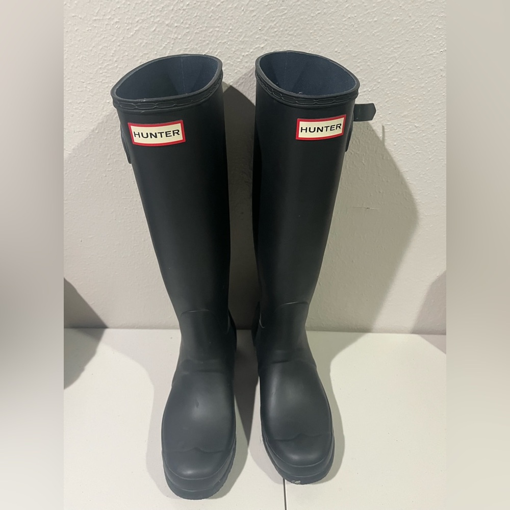 Hunter Original Tall Waterproof Black Rain Boots Women’s Size 8